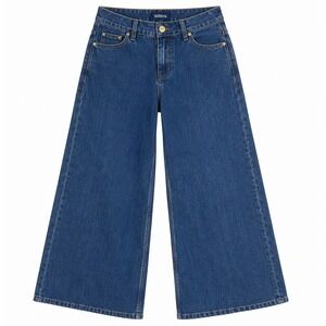 NiMin Women Medium Wash Wide Leg High Waisted Denim Jeans